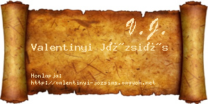 Valentinyi Józsiás névjegykártya